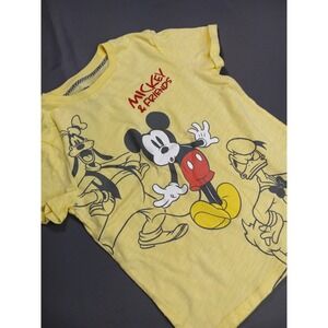 Disney Mickey & Friends Kids Yellow Graphic T-Shirt Size Small